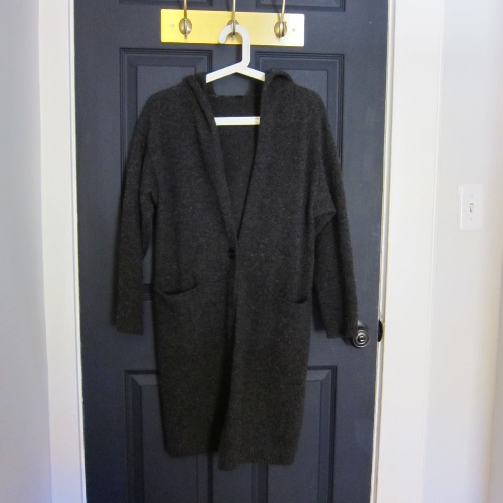 Uniqlo High Wool Content Long Cardigan Hooded XS